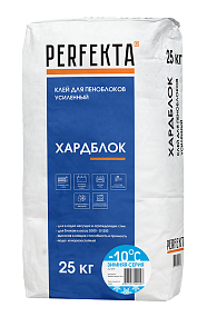 Клей для пеноблоков усиленный Хардблок Зимняя серия, 25 кг PERFEKTA