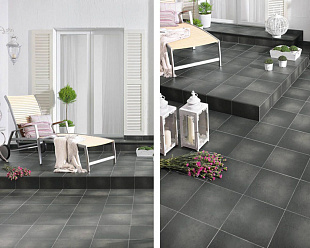 Фронтальная клинкерная ступень простая Paradyz Semir Grafit, 300*300*11 мм Hit Ceramics