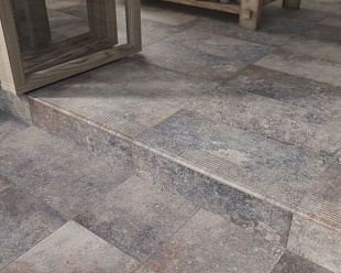 Фронтальная клинкерная ступень с капиносом Paradyz Viano Grys, 330*299*11 мм Hit Ceramics