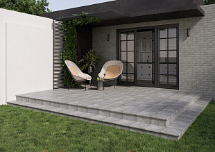 Угловая клинкерная ступень с капиносом Paradyz Mattone Sabbia Grafit, 330*330*11 мм Hit Ceramics