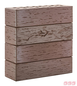 Клинкер фасадный темно-терракотовый флэшинг "Брюгге" 0,71NF береста ЛСР