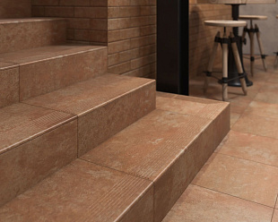 Фронтальная клинкерная ступень с капиносом Paradyz Ilario Ochra, 330*299*11 мм Hit Ceramics
