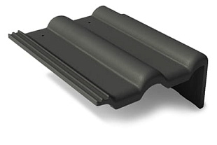 Франкфуртская Боковая ПРАВАЯ минеральная черепица Черная BRAAS